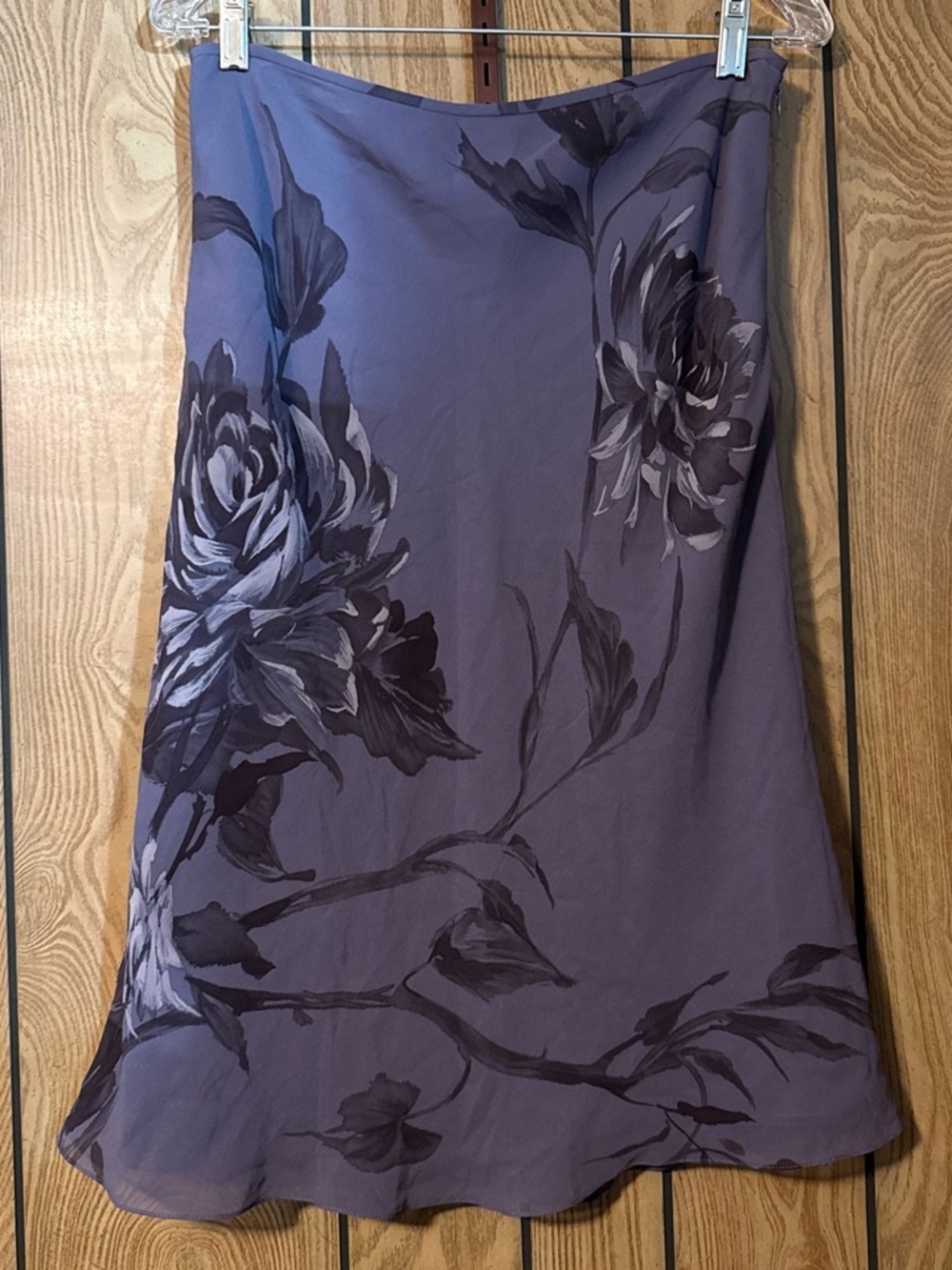 Women's Floral Midi Skirt in Dusty Purple